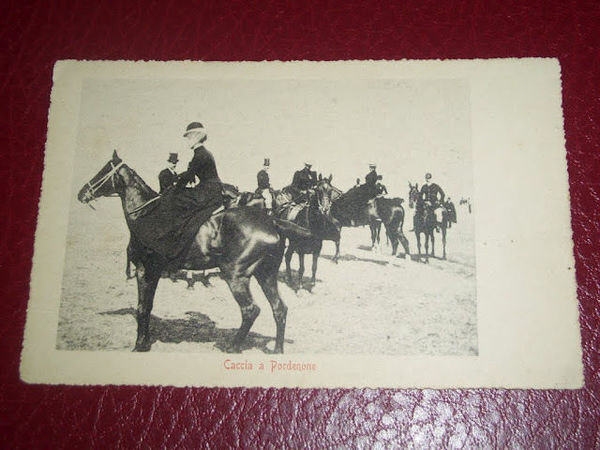 Cartolina Caccia a Pordenone 1910 ca