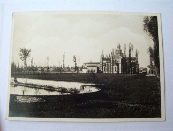 Cartolina Certosa di Pavia Posteriore della Chiesa 1940