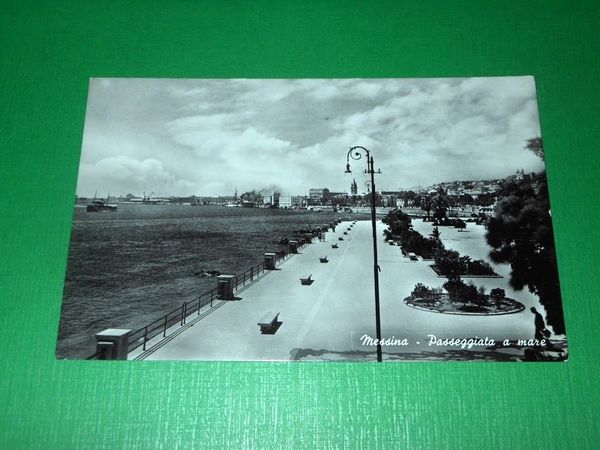 Cartolina Messina - Passeggiata a mare 1954