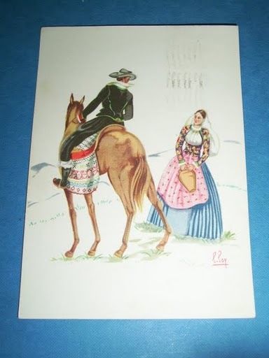 Cartolina Costumi di Sardegna - Teulada 1950