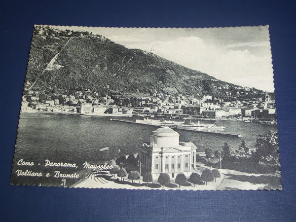 Cartolina Como - Panorama - Mausoleo Voltiano e Brunate 1959