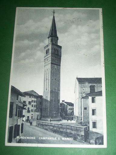 Cartolina Pordenone - Campanile S. Marco 1943