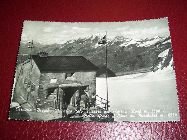 Cartolina Cervinia - Valico del Plateau Rosà 1954