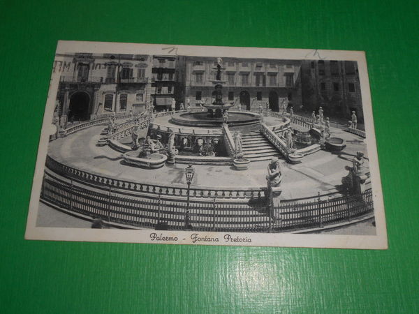 Cartolina Palermo - Fontana Pretoria 1935.