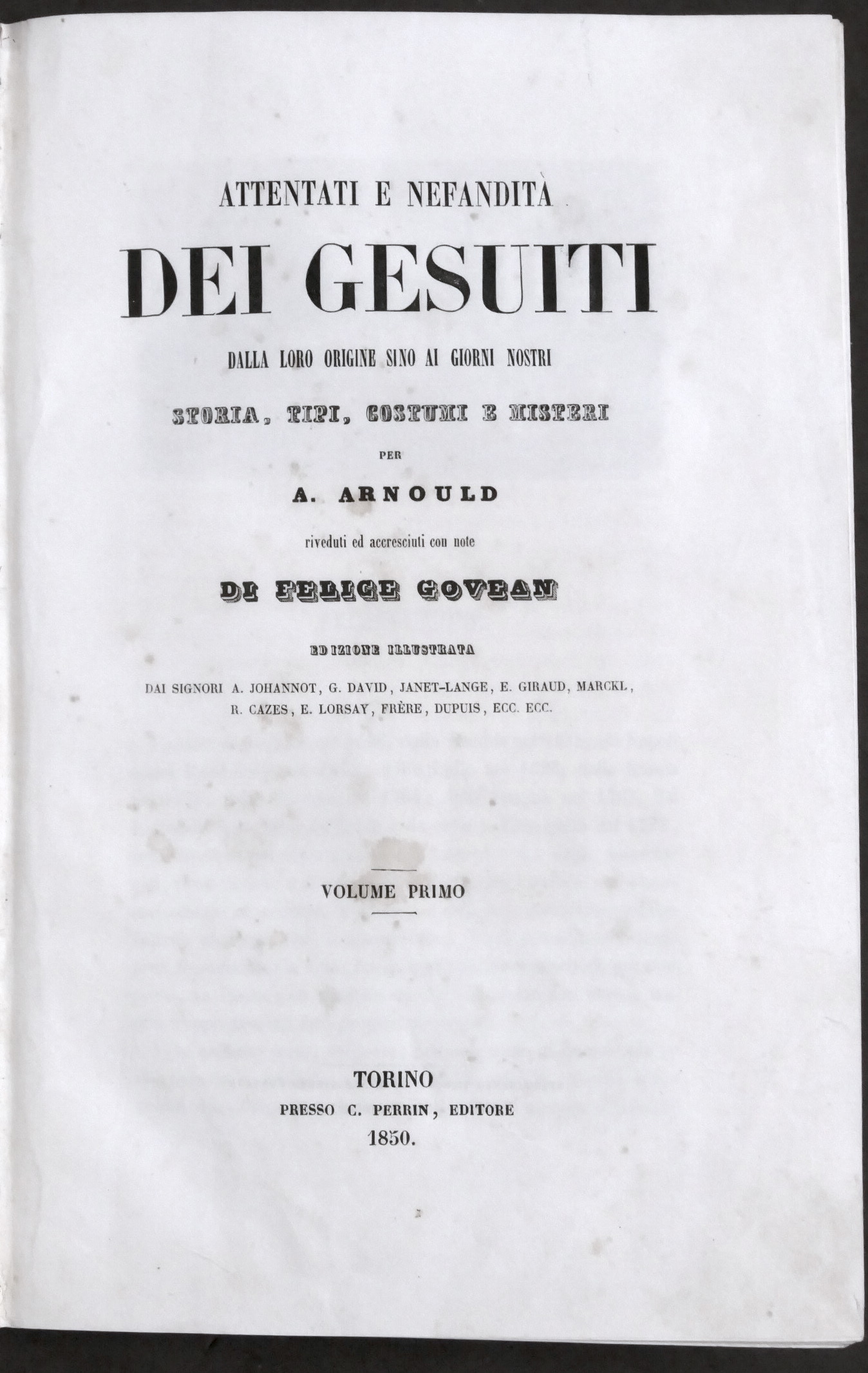 A. Arnould - Attentati e nefandità dei Gesuiti - Volume …