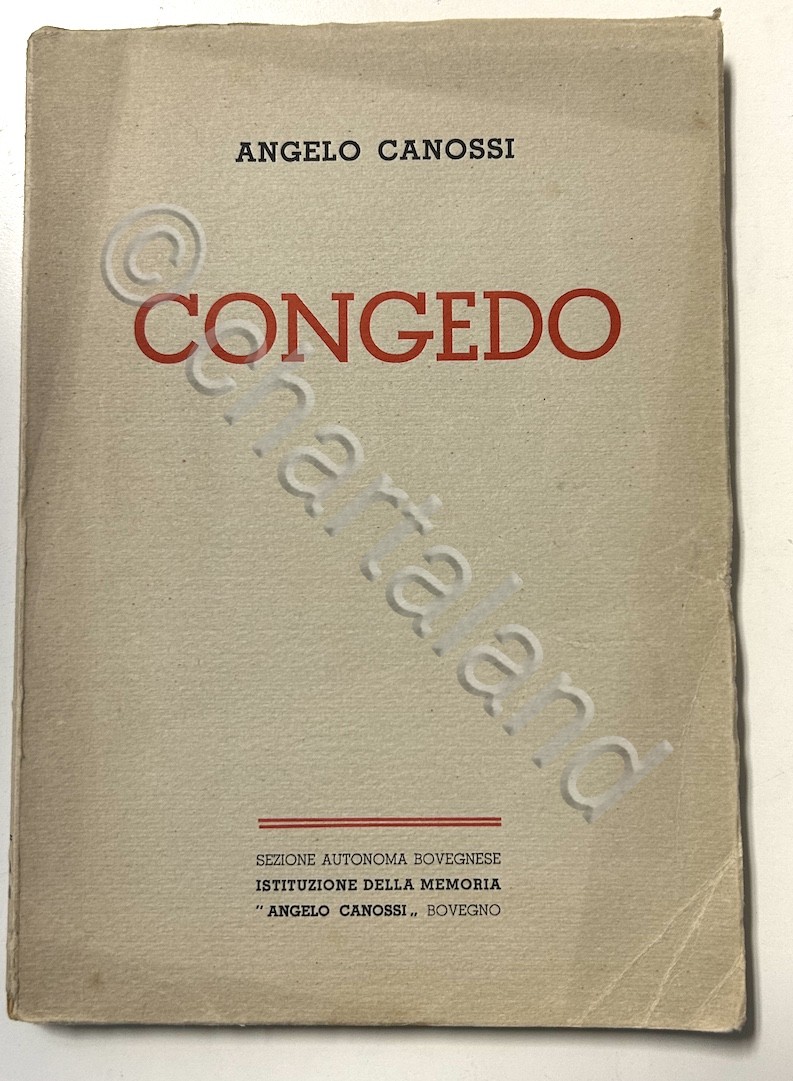 A. Canossi - Congedo - Poesie in dialetto bovegnese ( …