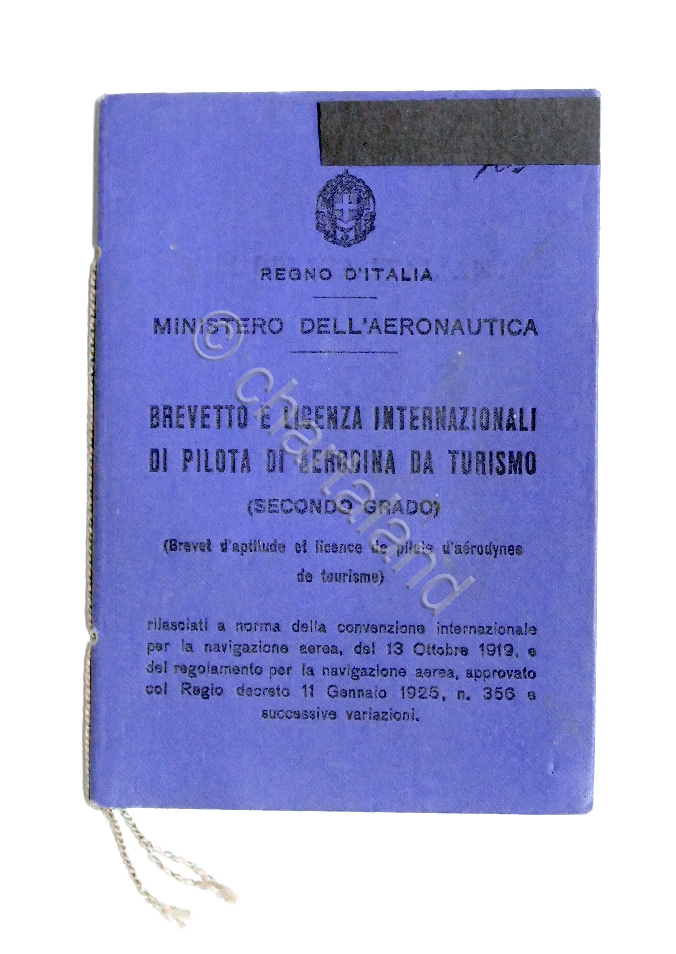Aeronautica - Brevetto Licenza Internazionali di Pilota di Aerodina Turismo …