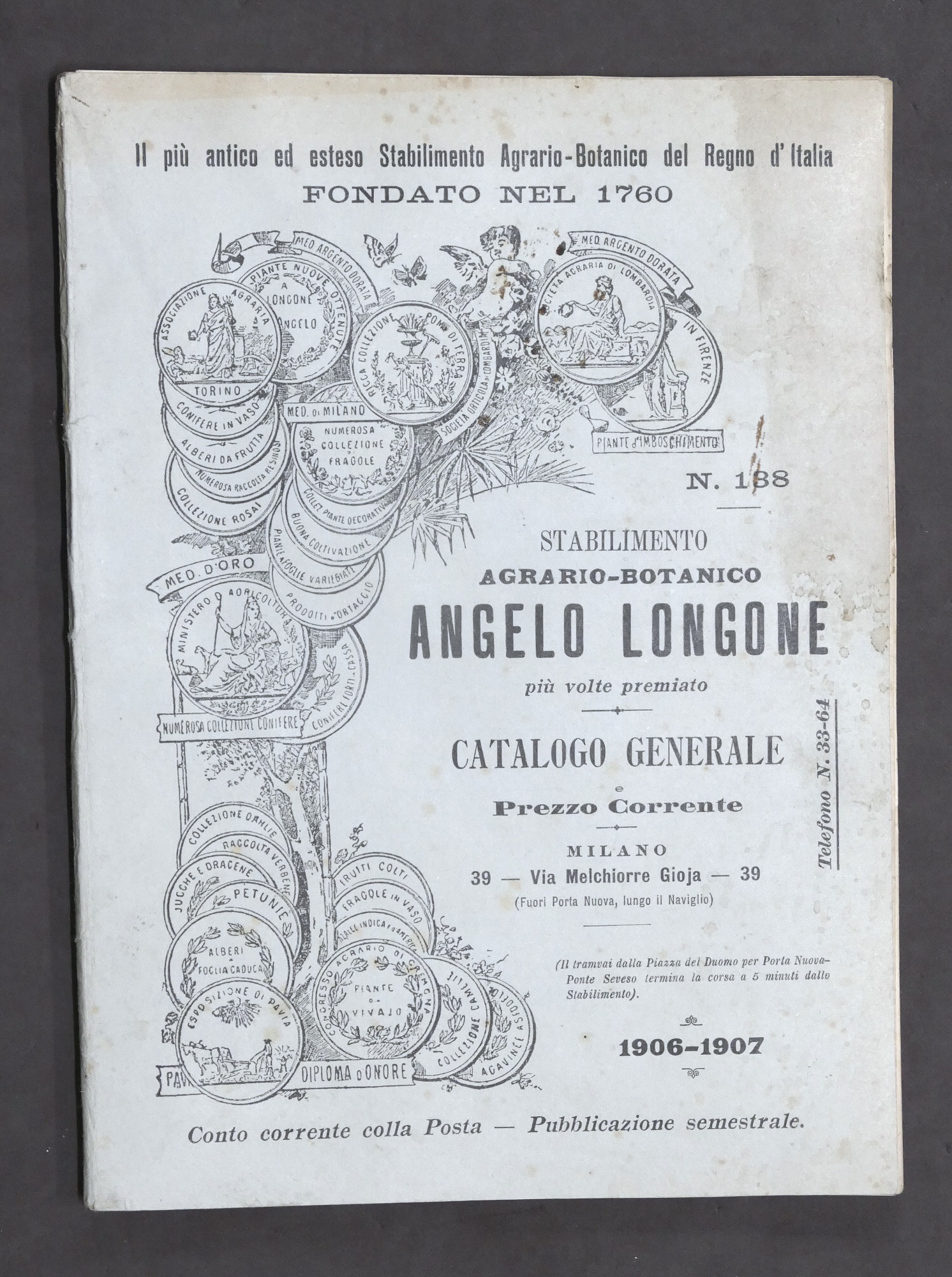 Agraria Milano Catalogo Stabilimento Agrario Botanico A. Longone N. 138 …