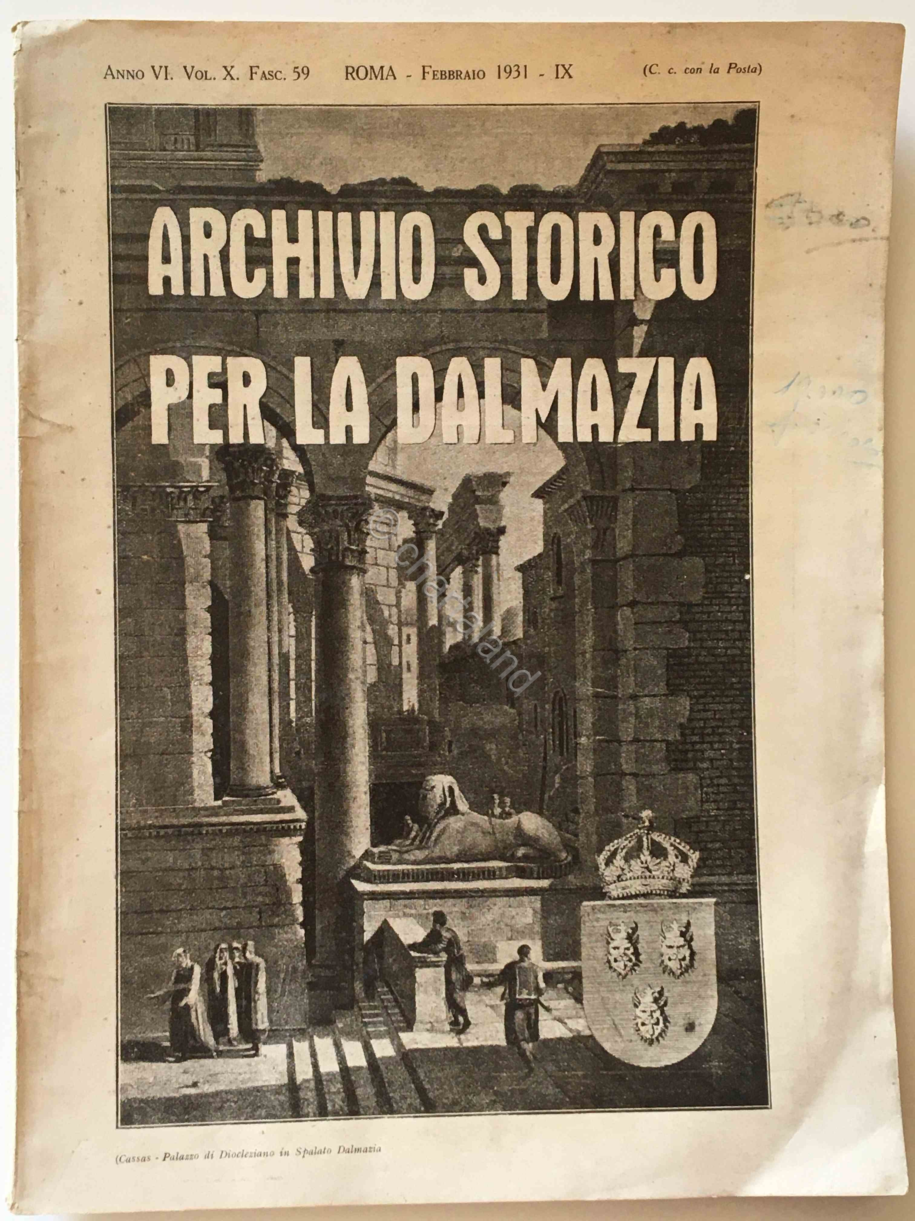 Archivio Storico per la Dalmazia - Mensile - Fascicolo 59 …