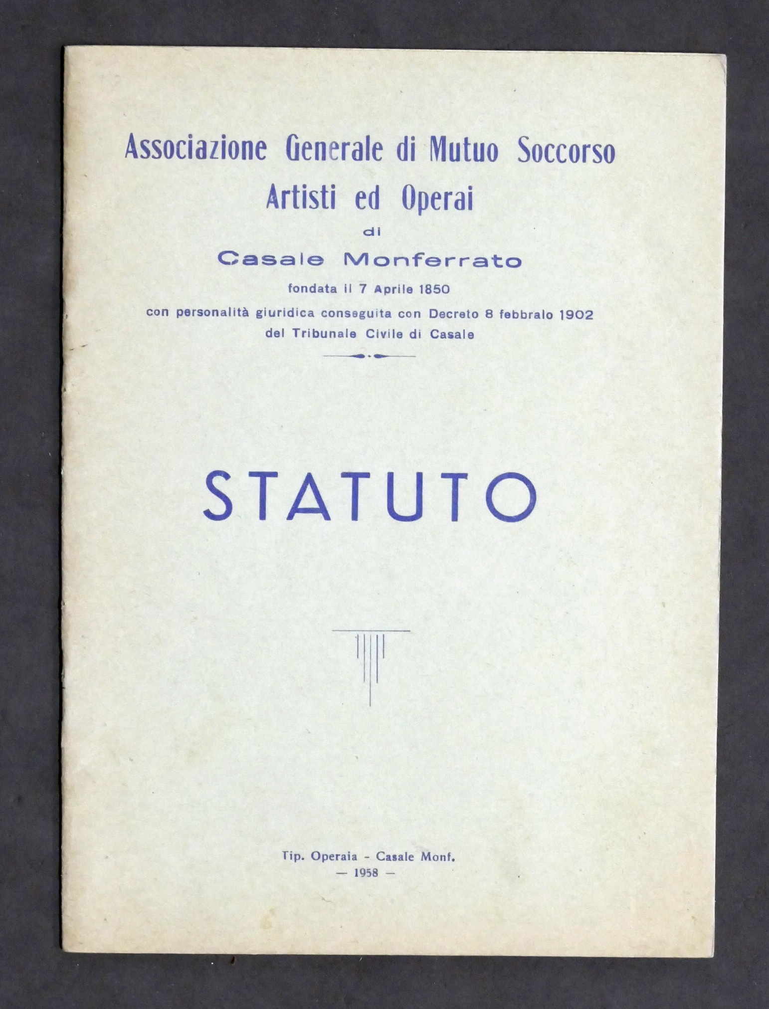 Associazione Generale Mutuo Soccorso Artisti ed Operai di Casale - …