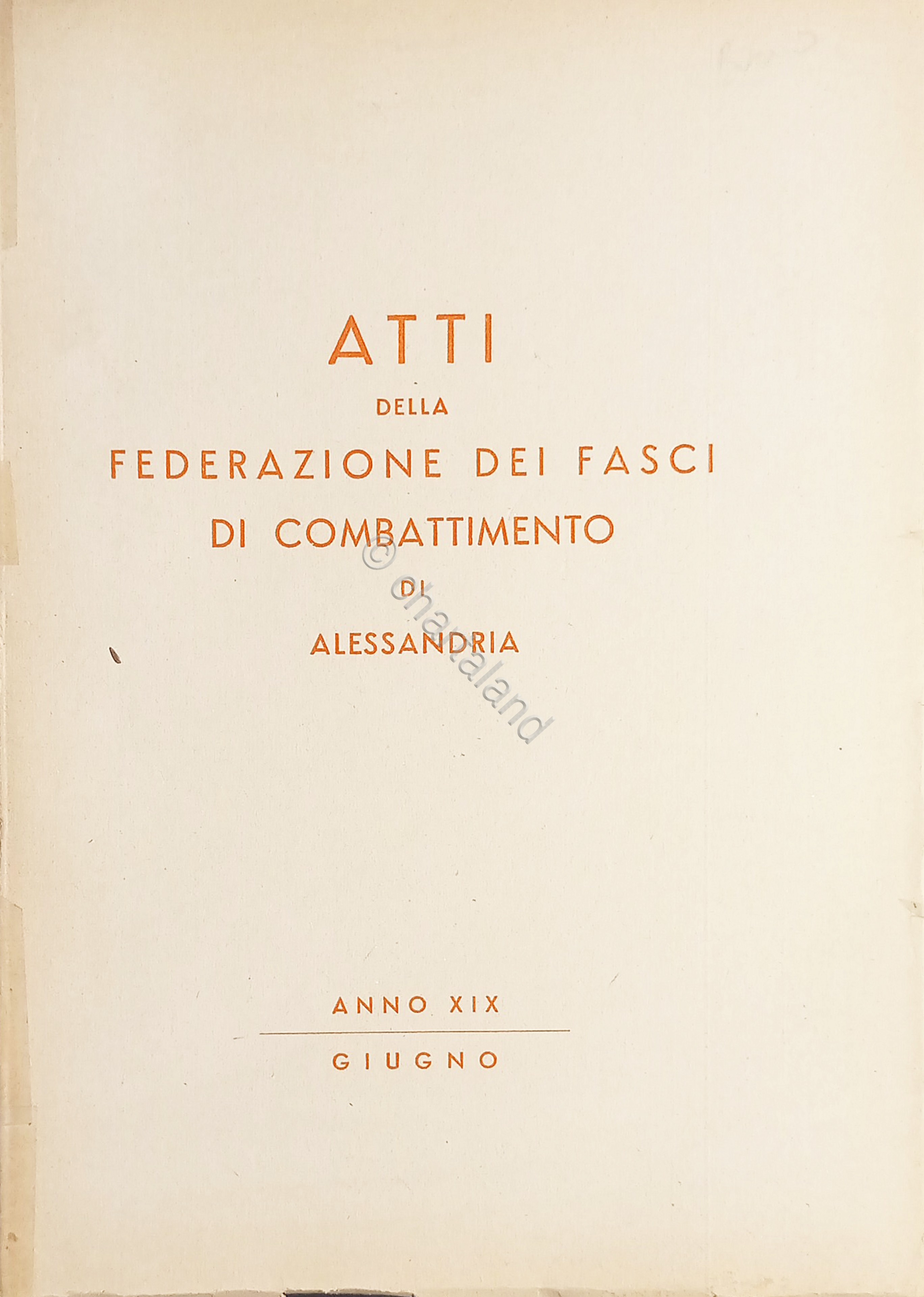 Atti della federazione dei Fasci di Combattimento di Alessandria - …