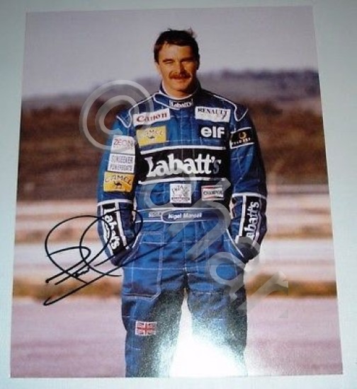 Automobilismo - F1 Fotografia con Autografo di Nigel Mansell