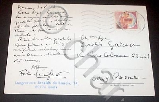 Autografi Cartolina autografo Lucifero Falcone 1983