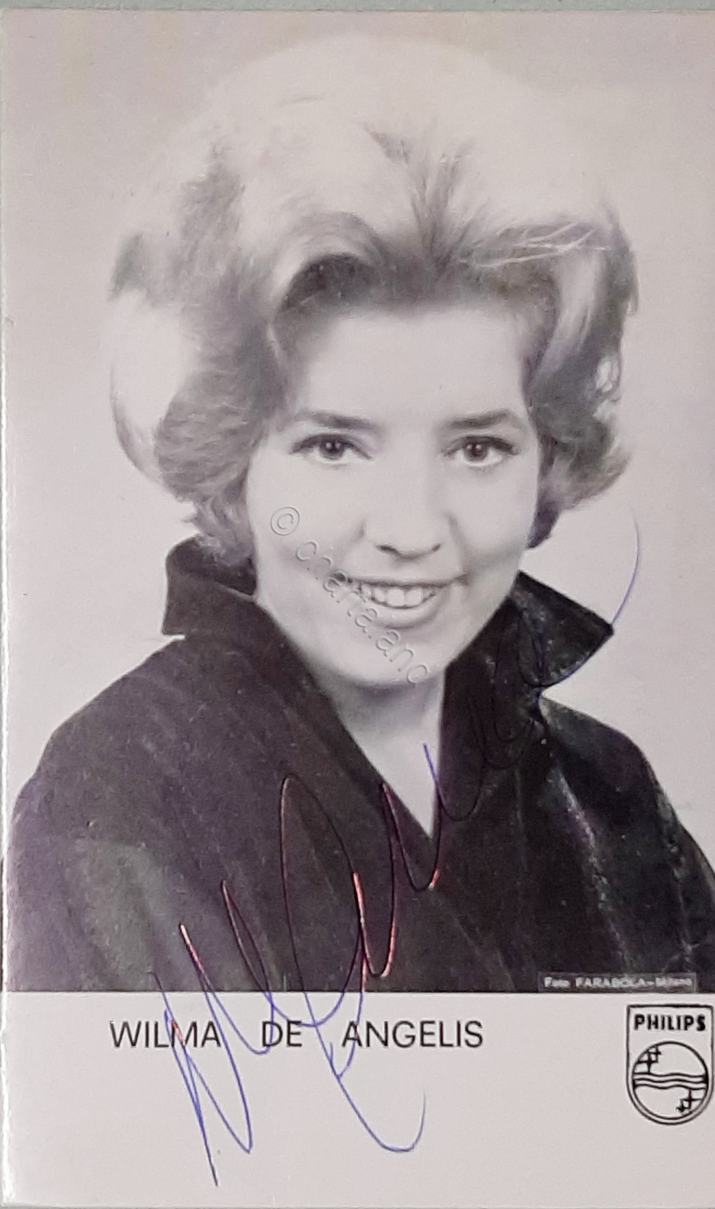 Autografo - Fotocartolina della cantante, attrice Wilma De Angelis - …