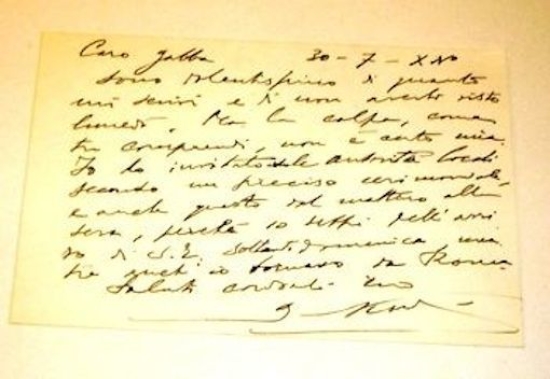 Autografo Biglietto Guido Pesenti Podestà Milano 1936