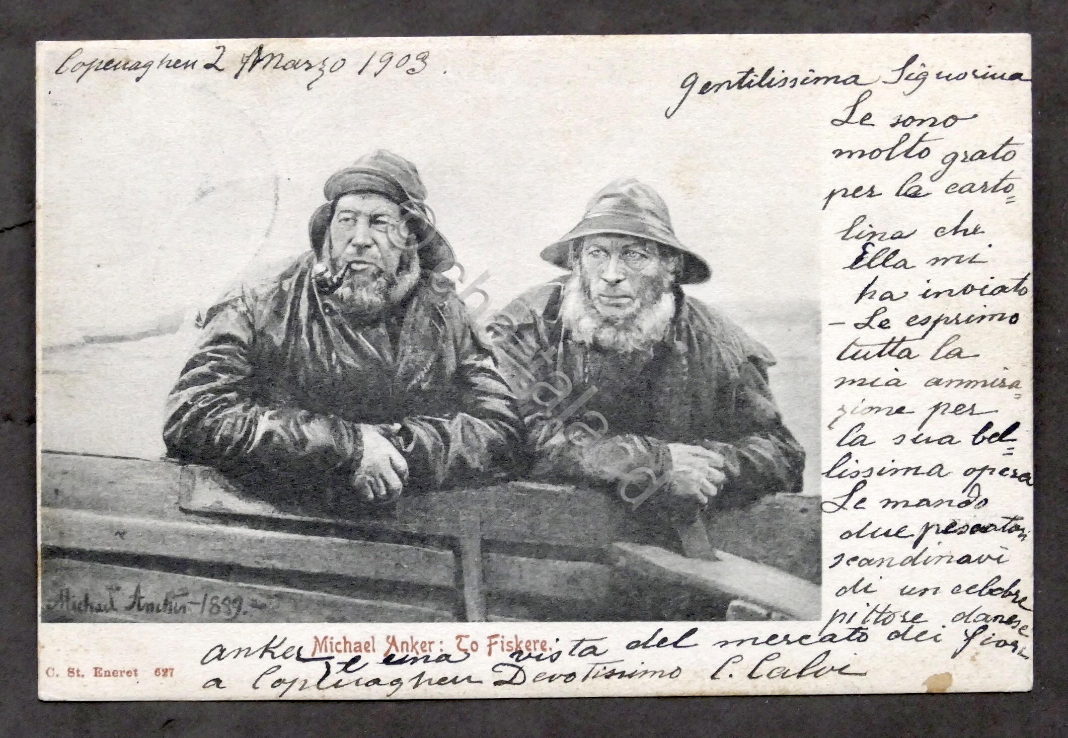 Autografo conte Carlo Calvi di Bergolo su cartolina - 1903