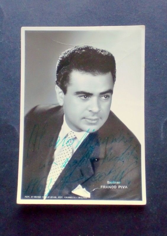 Autografo e fotografia - Baritono - Franco Piva - 1970