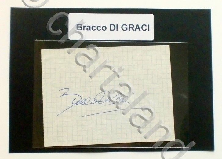 Autografo originale Bracco DI GRACI - foglietto - 1986 ca. …