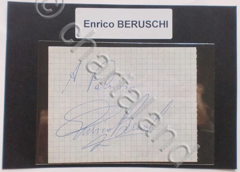 Autografo originale Enrico Beruschi - foglietto - 1985 ca. 327
