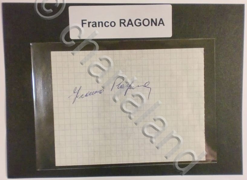 Autografo originale Franco Ragona - foglietto - 1985 ca. 181