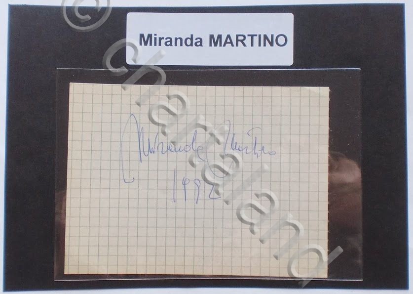 Autografo originale Miranda Martino - foglietto - 1992 ca. 270