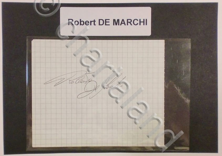 Autografo originale Robert De Marchi - foglietto - 1985 ca. …