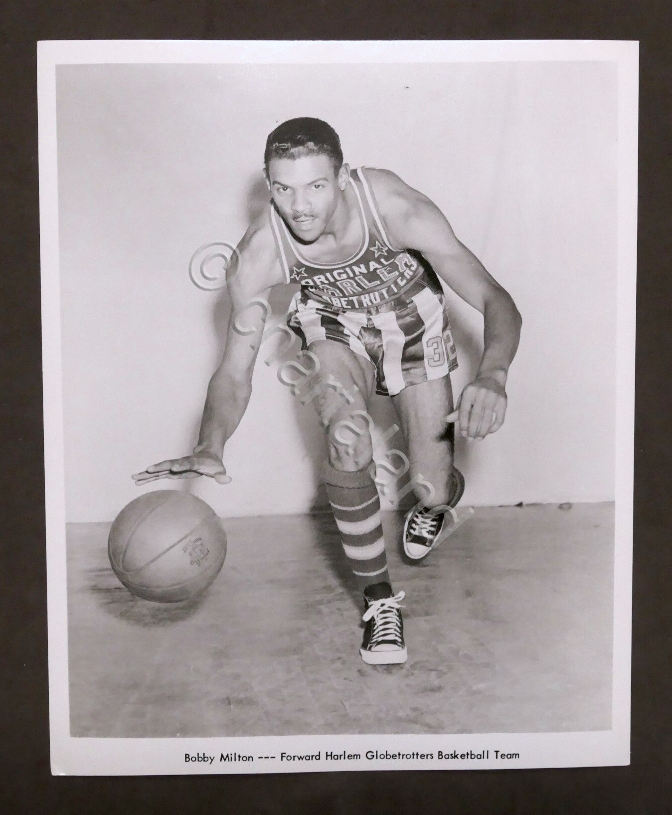 Basket Harlem Globetrotters - Fotografia giocatore Bobby Milton - anni …