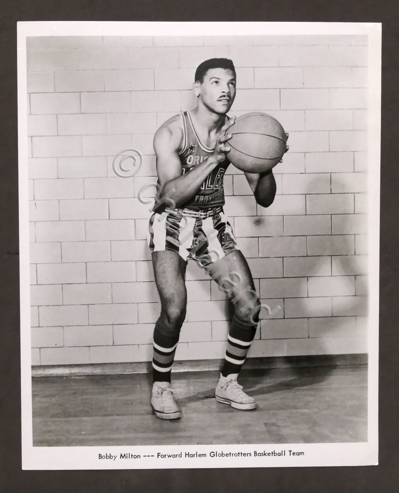 Basket Harlem Globetrotters Fotografia giocatore Bobby Milton - anni '50