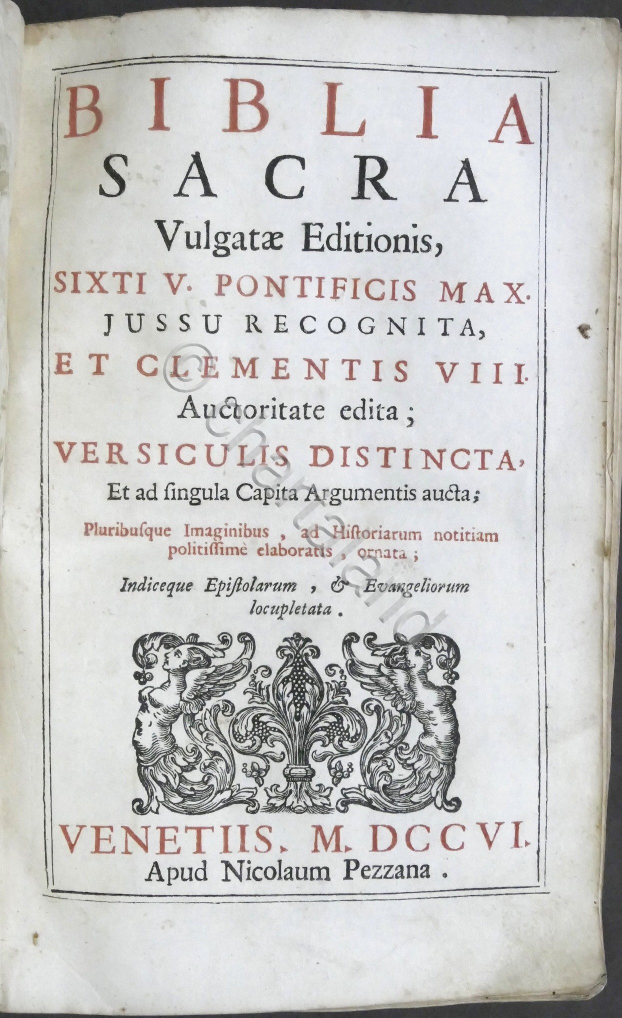 Bibbia - Biblia Sacra Vulgatae Editionis - ed. 1706 N. …