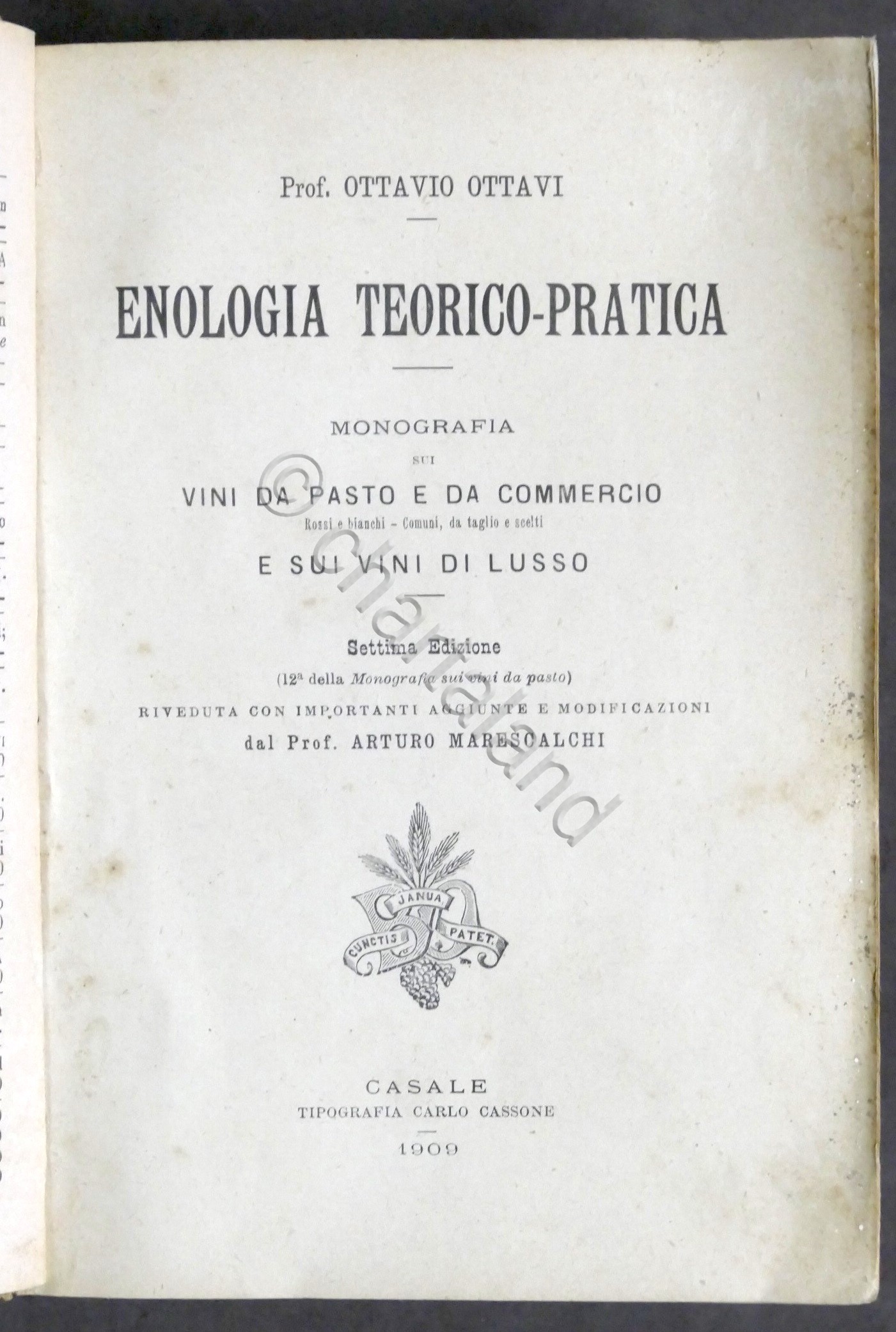 Biblioteca Agraria - O. Ottavi - Enologia teorico-pratica - ed. …