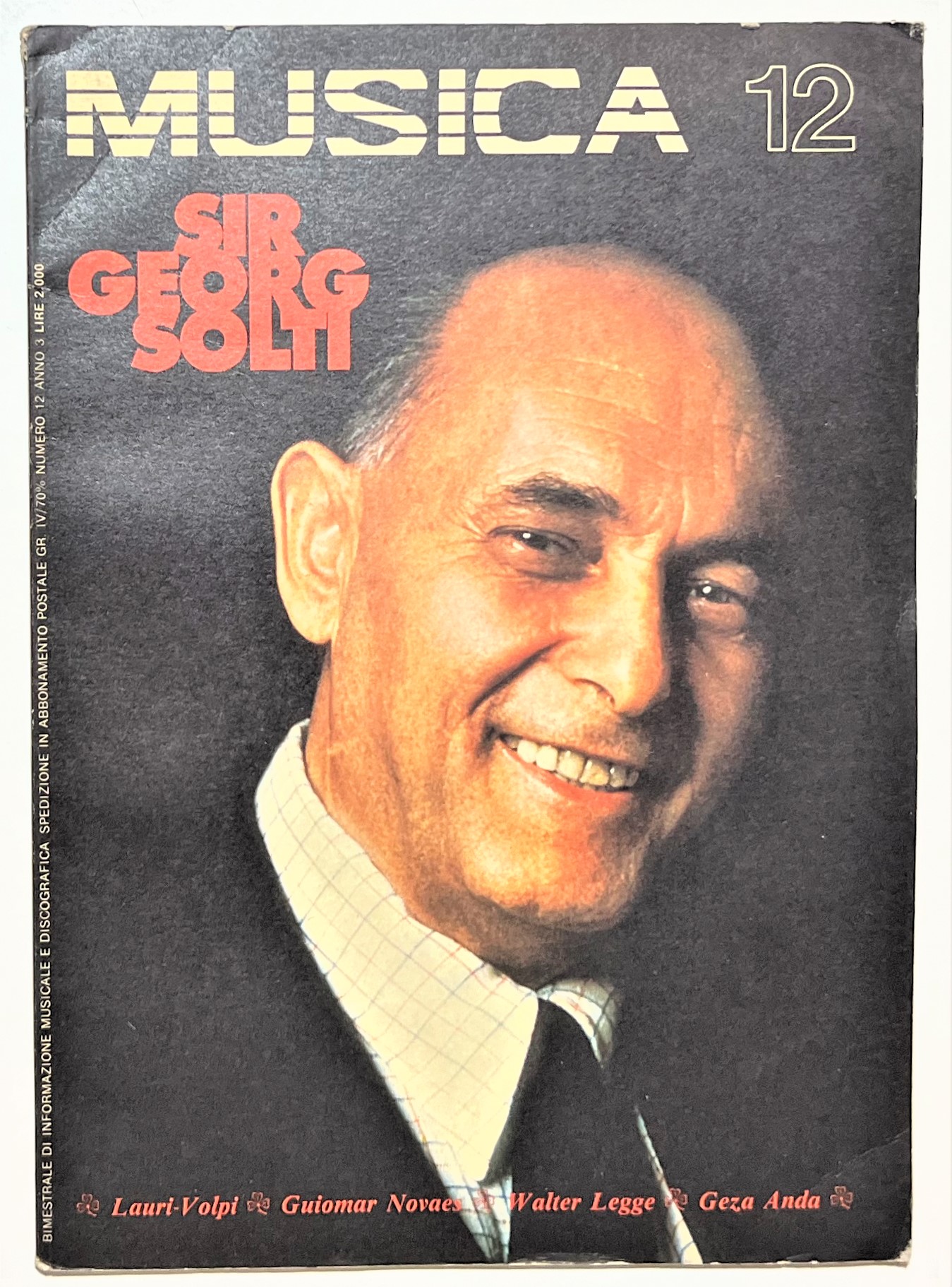 Bimestrale - Musica N. 12 - 1979 Copertina Sir Georg …