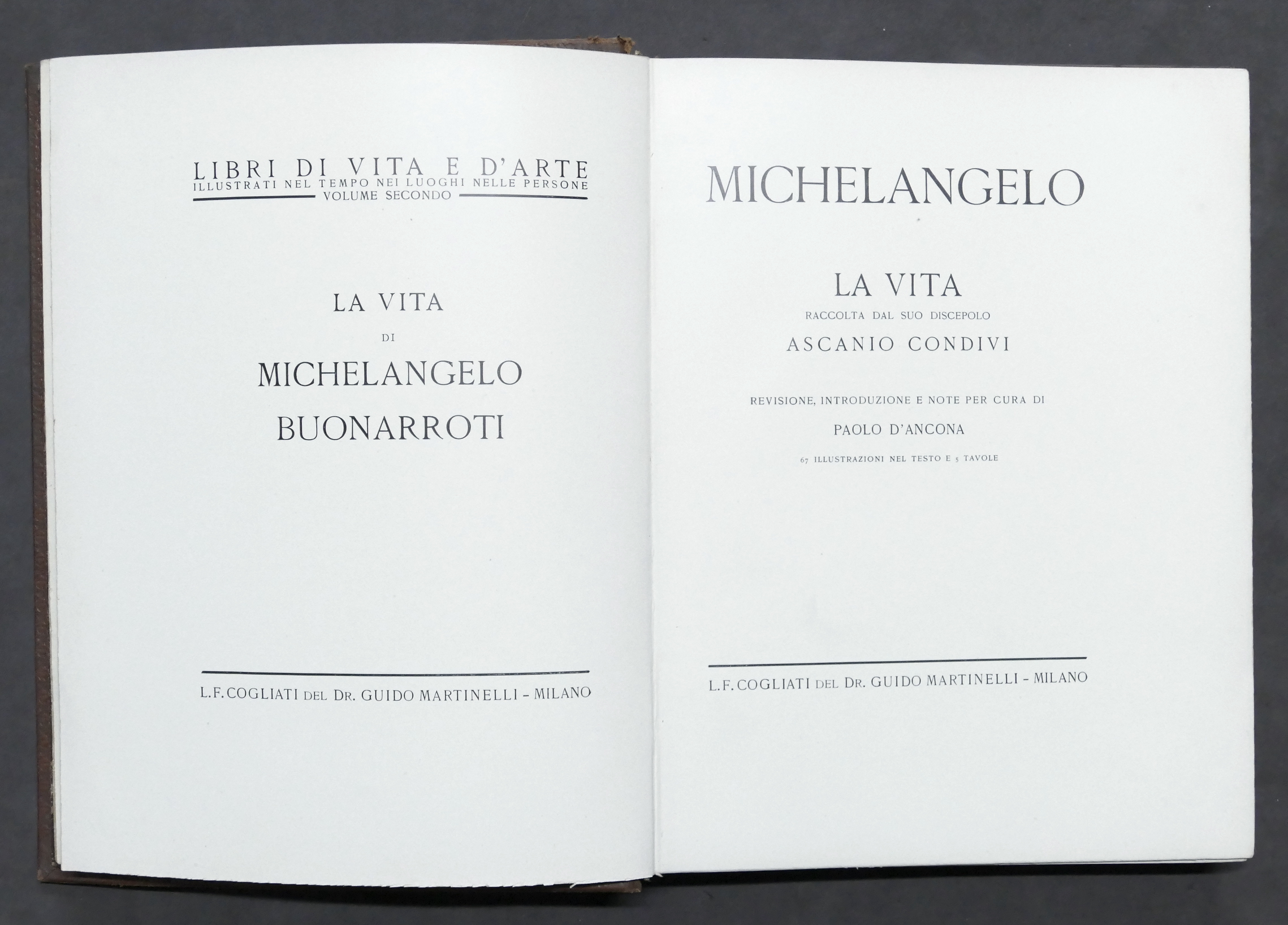 Biografia - Michelangelo La Vita raccolta da Condivi - ed. …