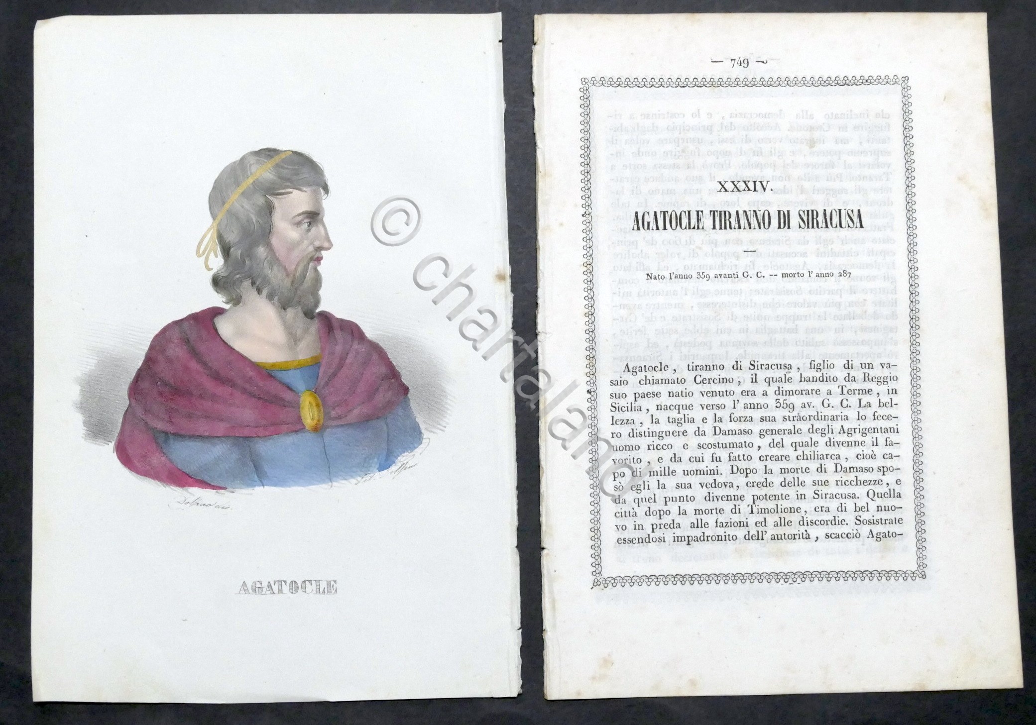 Biografia e stampa di Agatocle tiranno di Siracusa - 1843