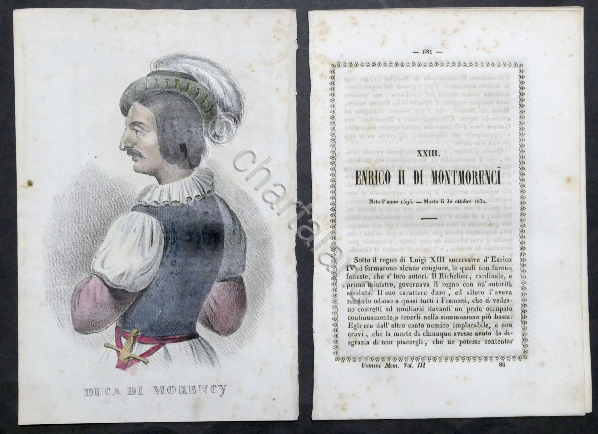 Biografia e stampa di Enrico II Duca di Montmorenci - …