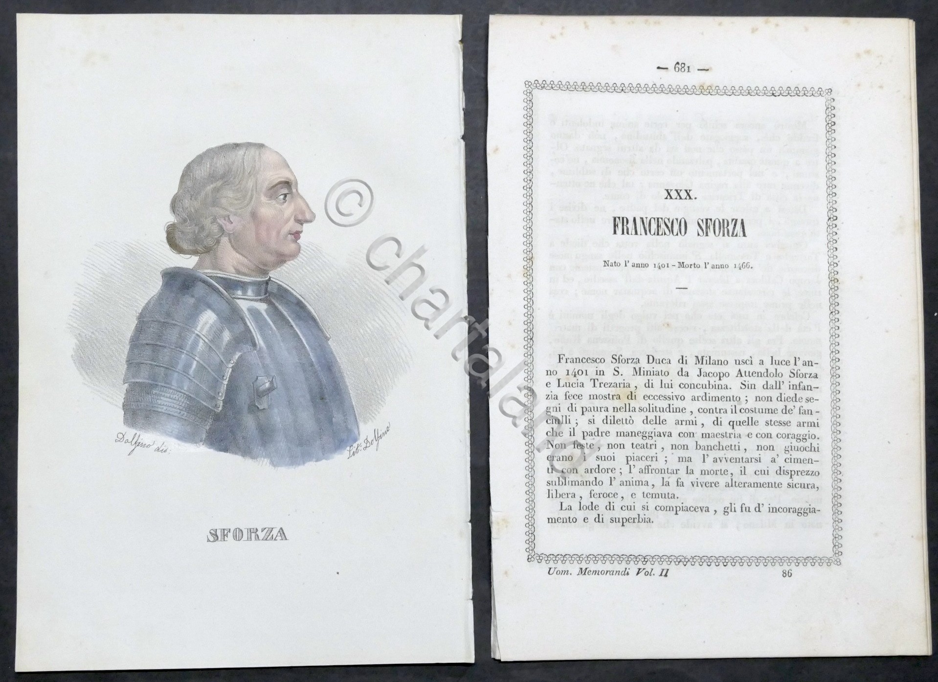 Biografia e stampa di Francesco Sforza Duca di Milano - …
