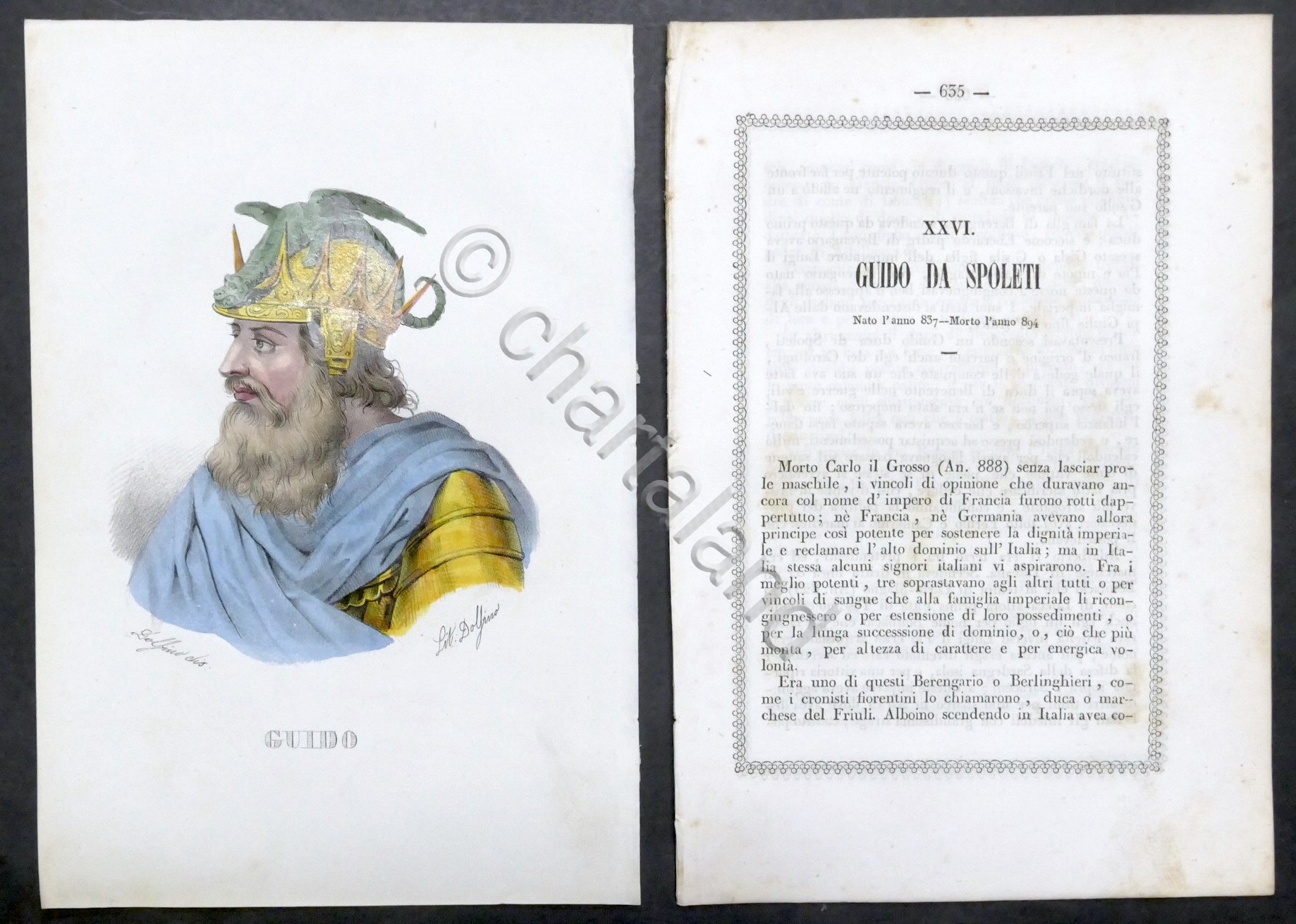 Biografia e stampa di Guido da Spoleto - 1843
