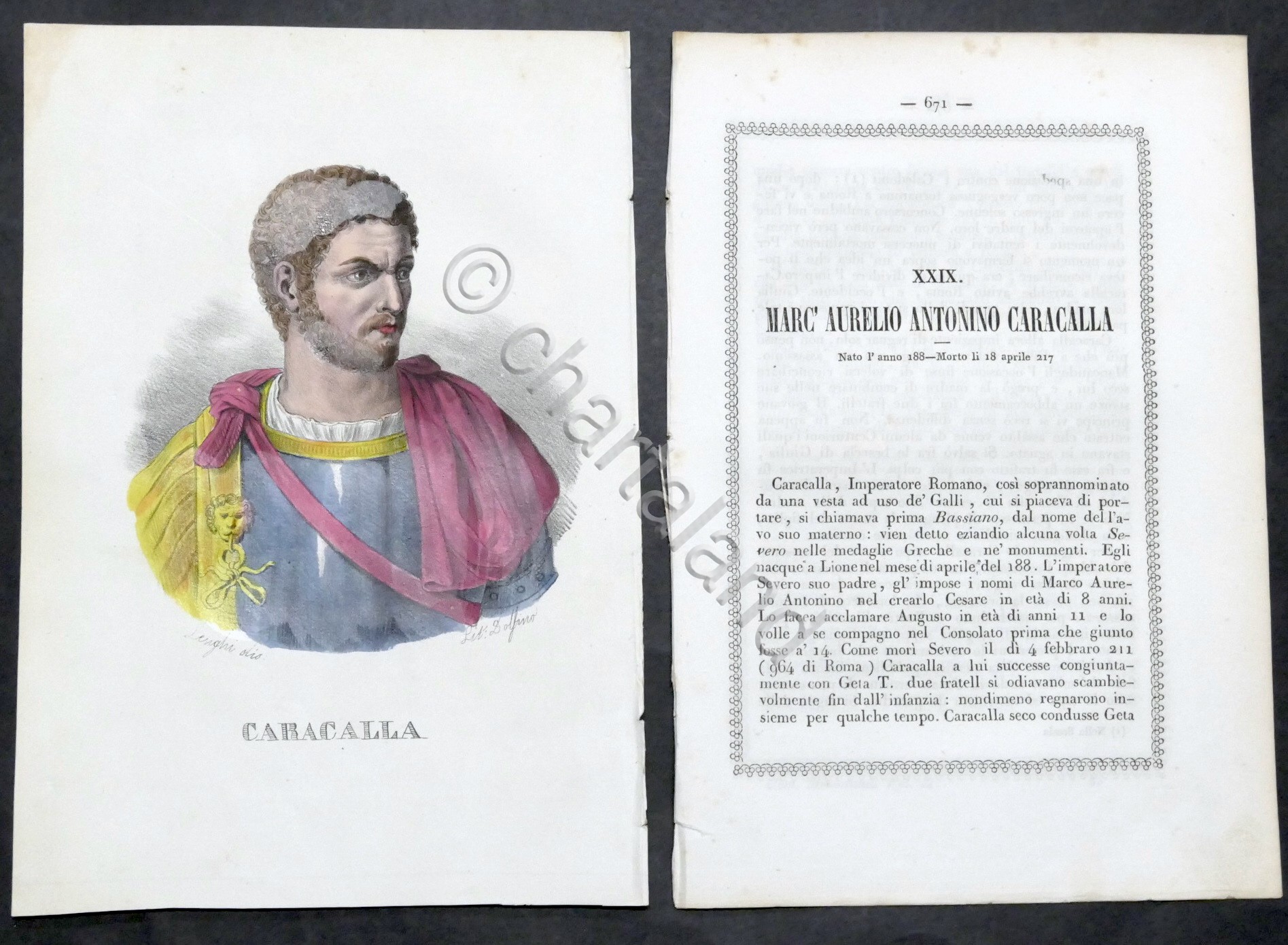 Biografia e stampa di Marco Aurelio Antonino Caracalla Imperatore Romano …