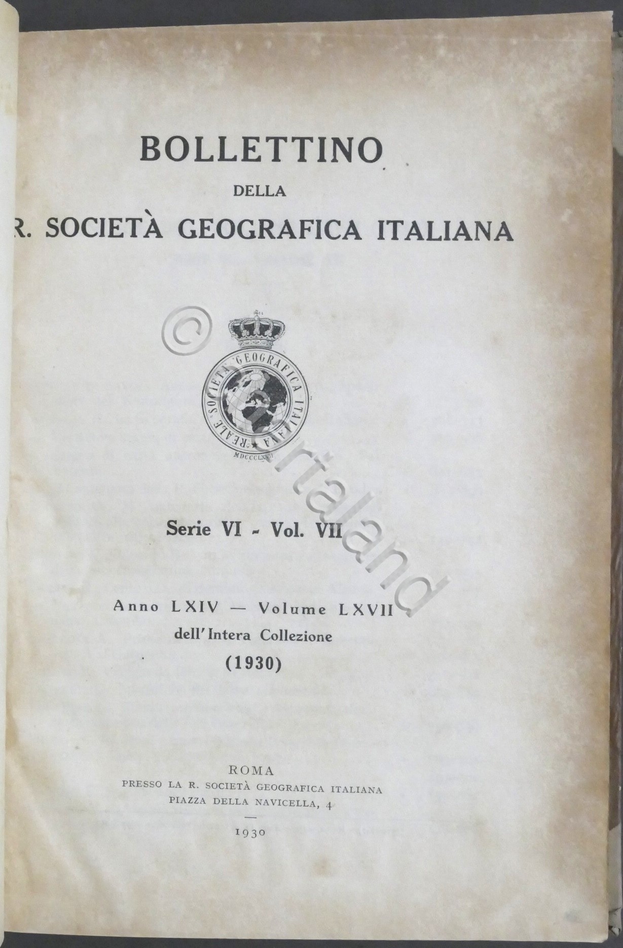 Bollettino della R. Società Geografica Italiana - Serie VI - …