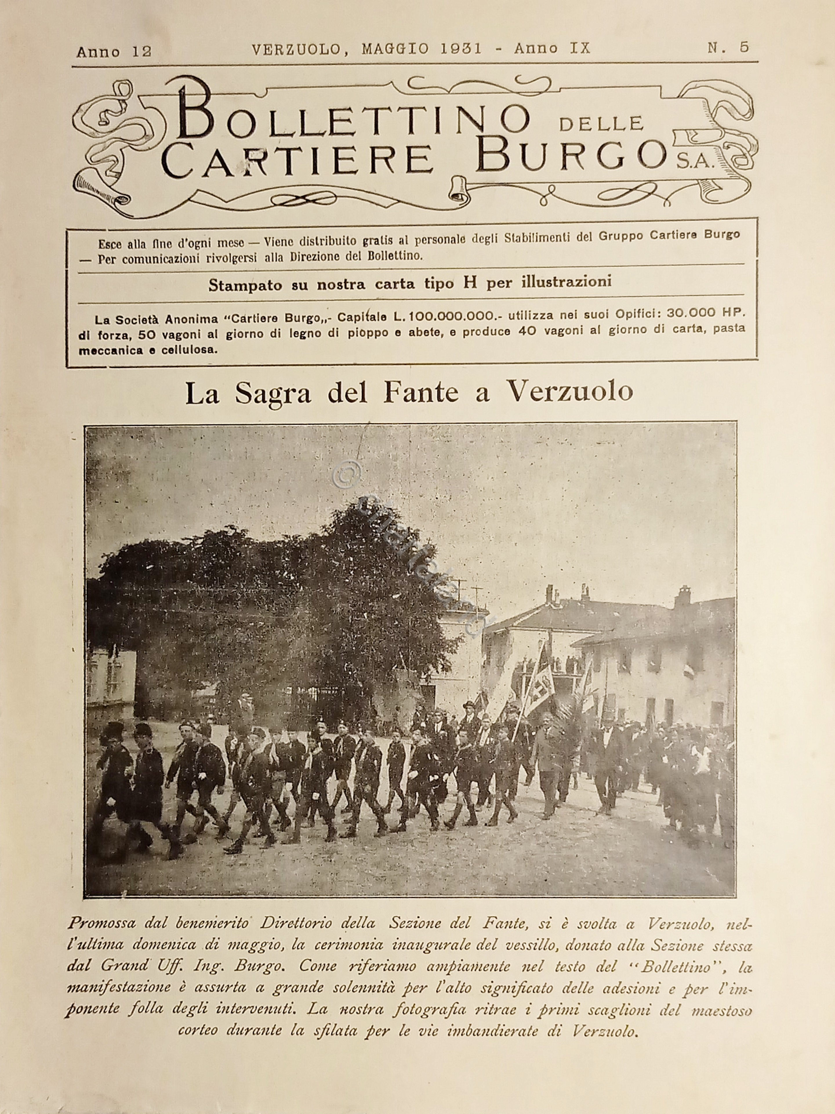 Bollettino delle Cartiere Burgo N. 5 - Maggio 1931