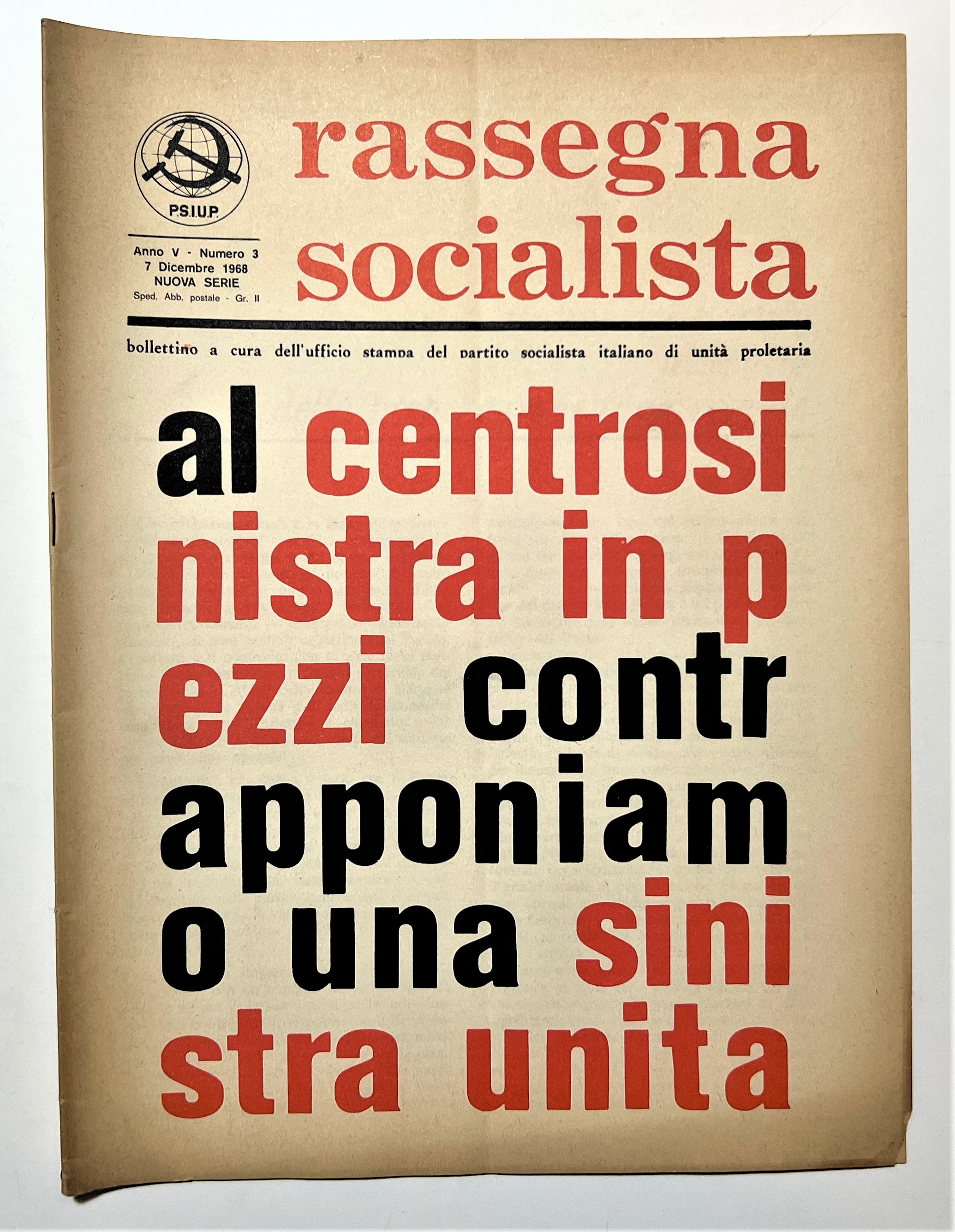 Bollettino PSIUP - Rassegna Socialista N. 3 - 1968