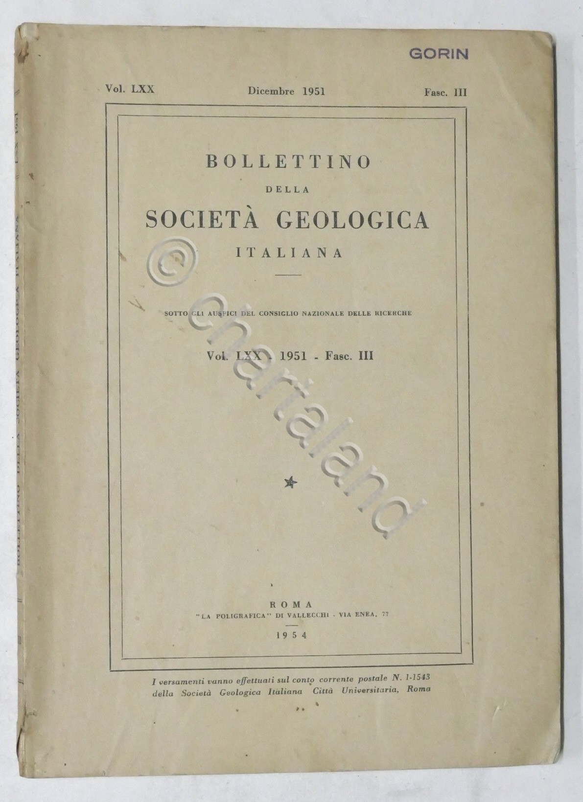 Bollettino Società Geologica Italiana Dicembre 1951 - Stato del Vesuvio …