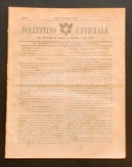 Bollettino Ufficiale Ministero Grazia Giustizia Culti - Anno I - …