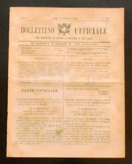 Bollettino Ufficiale Ministero Grazia Giustizia Culti - Anno I - …