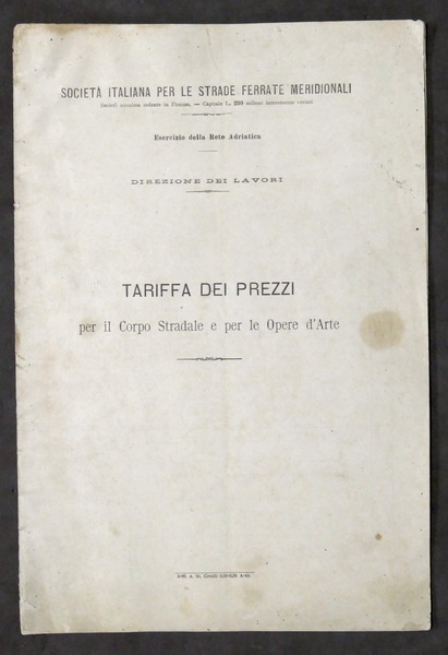 Ferrovie - Società Italiana Ferrovie Meridionali - Tariffa Prezzi - …