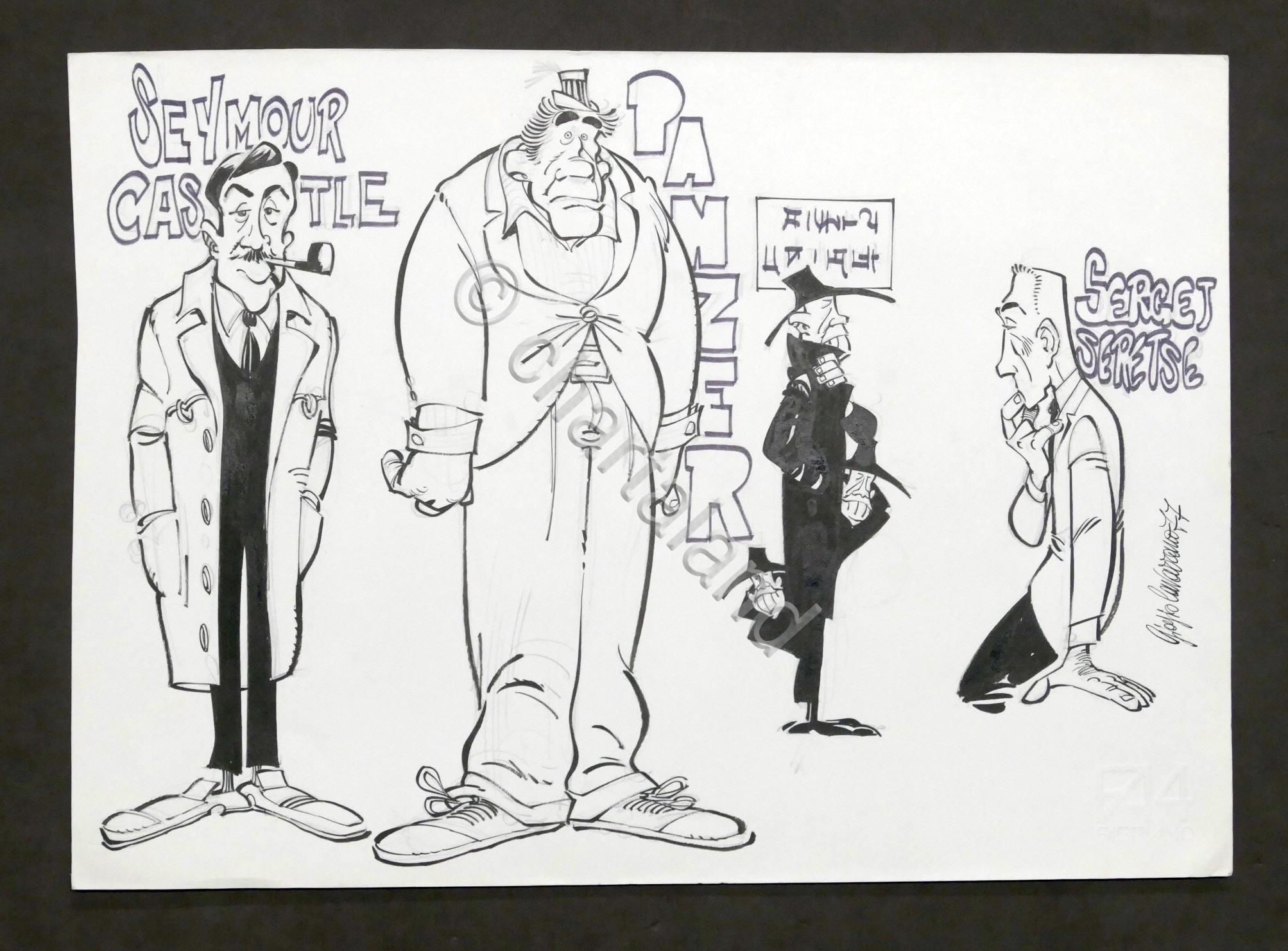 Bozzetto inedito originale in china con autografo di Giorgio Cavazzano …