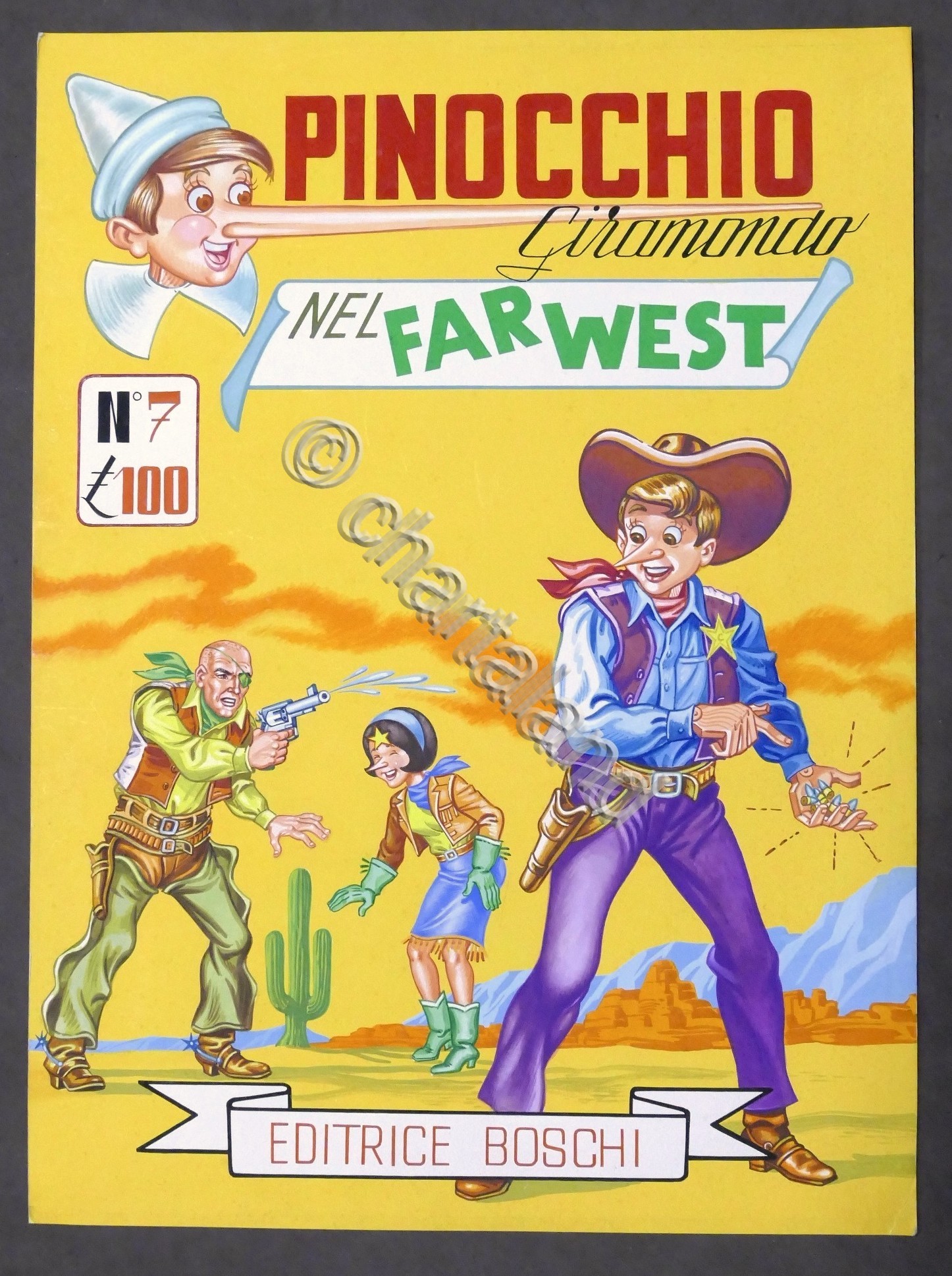 Bozzetto originale copertina Collana Pinocchio Giramondo N. 7 - nel …