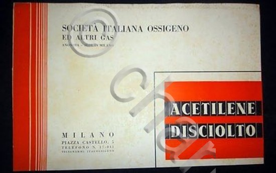 Brochure - Acetilene Disciolto - Milano - 1932
