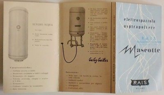 Brochure - Elettrospazzola aspirapolvere Mascotte - Scalda acqua baby-boiler