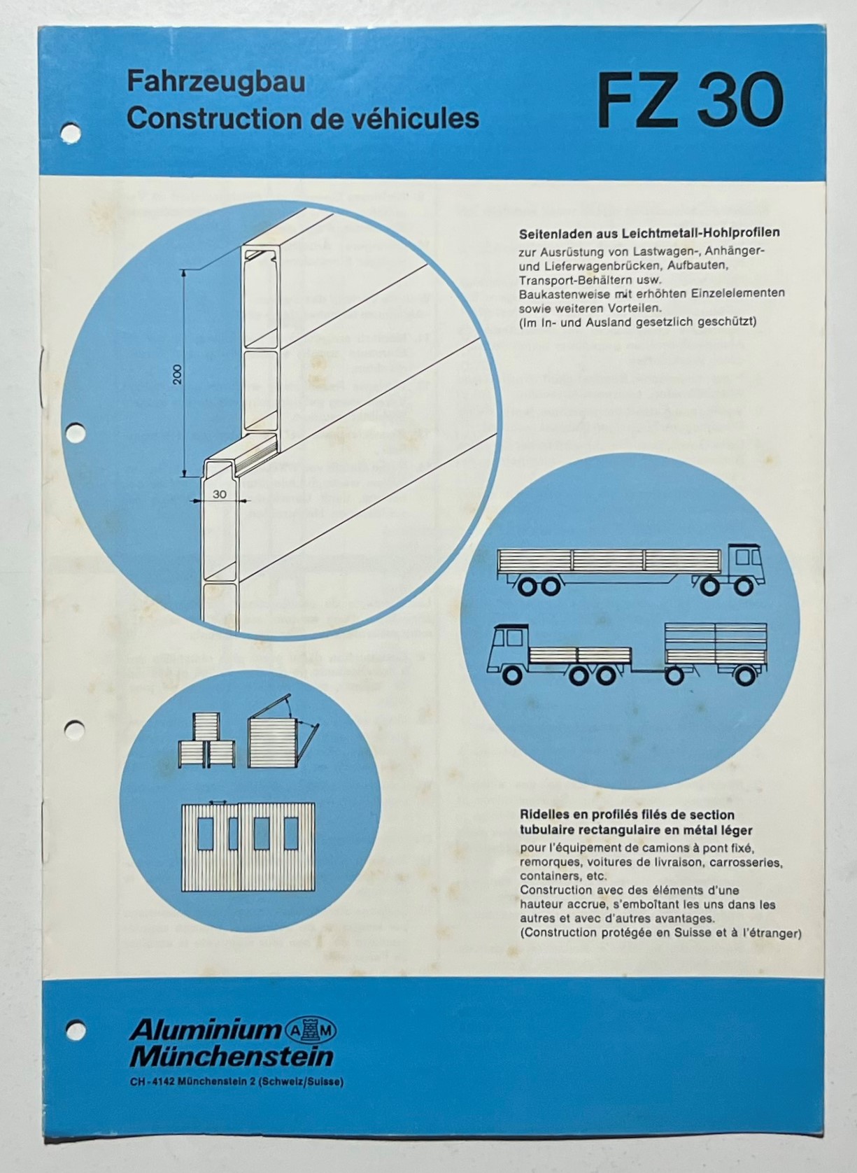 Brochure - Fahrzeugbau Construction de Véhicules FZ 30 - Anni …