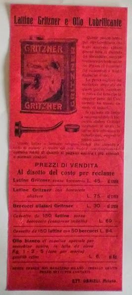 Brochure - Lattine Gritzner e Olio Lubrificante